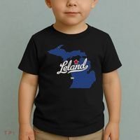 Leland Michigan MI Map Toddler T-Shirt thumb 2