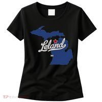 Leland Michigan MI Map Women's T-Shirt thumb 0