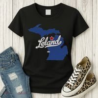 Leland Michigan MI Map Women's T-Shirt thumb 3