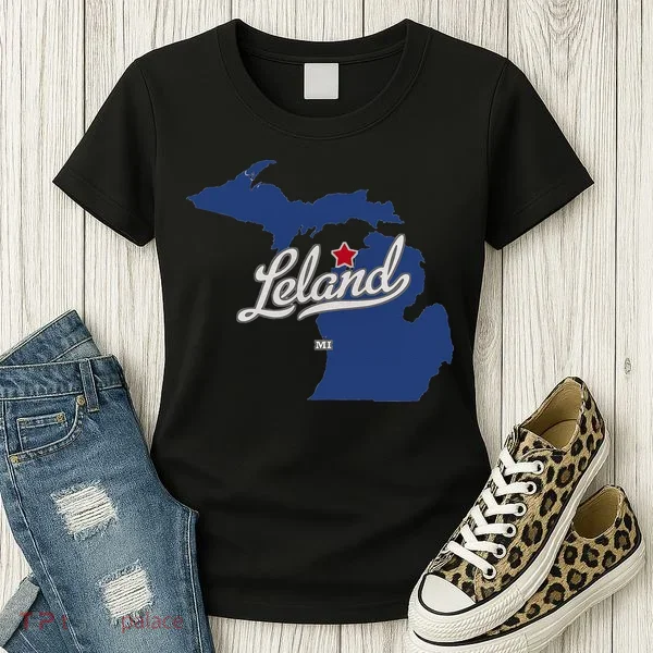 Leland Michigan MI Map Women's T-Shirt