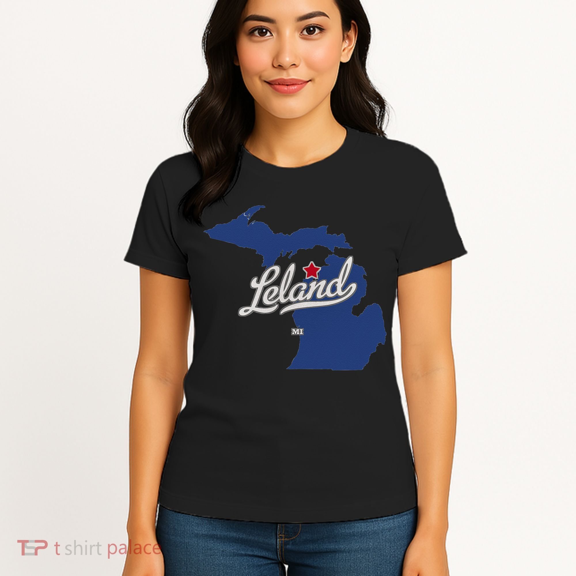 Leland Michigan MI Map Women's T-Shirt