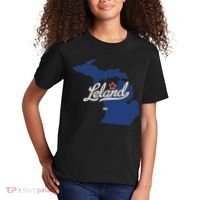 Leland Michigan MI Map Kids T-Shirt thumb 2