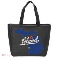 Leland Michigan MI Map Tote Bag thumb 0