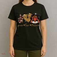 Love My Melanin Gift Black Owned Business Peace Love Melanin Gift T-Shirt thumb 4