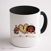Love My Melanin Gift Black Owned Business Peace Love Melanin Gift Coffee Mug thumb 1