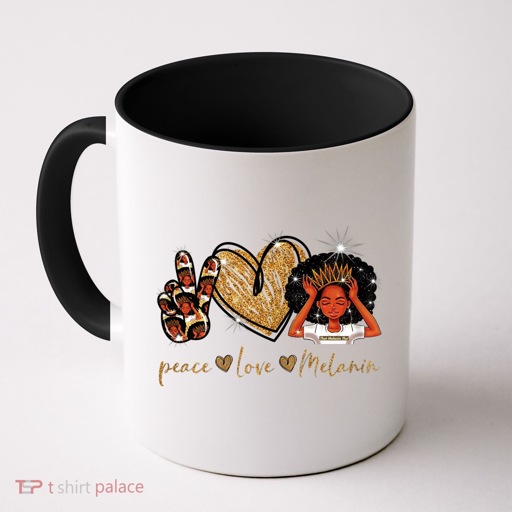 Love My Melanin Gift Black Owned Business Peace Love Melanin Gift Coffee Mug