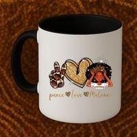 Love My Melanin Gift Black Owned Business Peace Love Melanin Gift Coffee Mug thumb 2