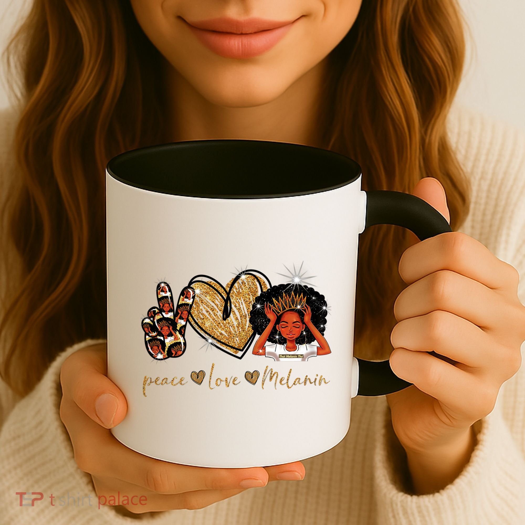 Love My Melanin Gift Black Owned Business Peace Love Melanin Gift Coffee Mug