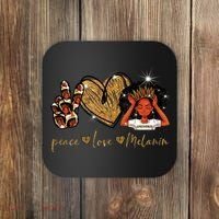 Love My Melanin Gift Black Owned Business Peace Love Melanin Gift Coaster thumb 0
