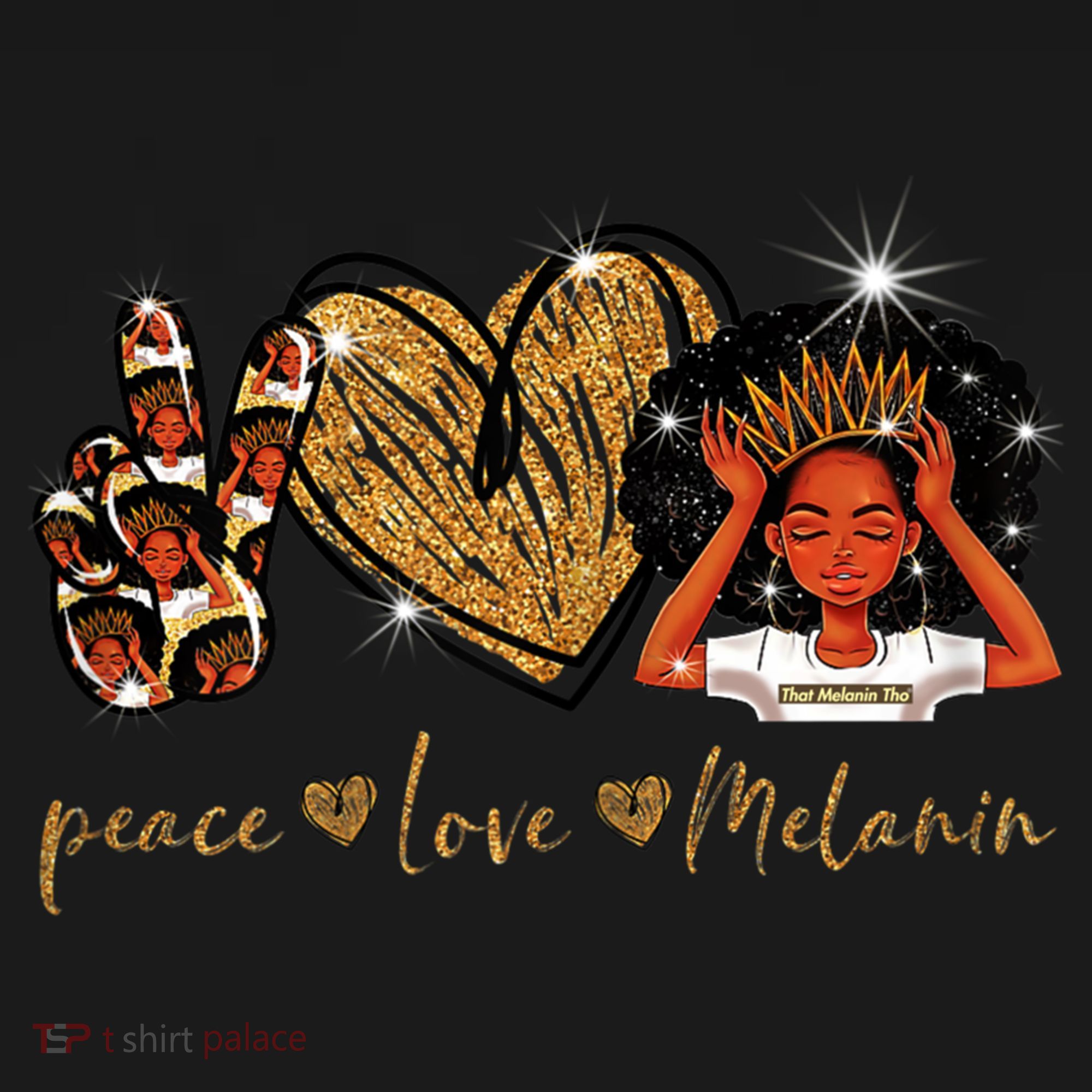 Love My Melanin Gift Black Owned Business Peace Love Melanin Gift Women's Hoodie