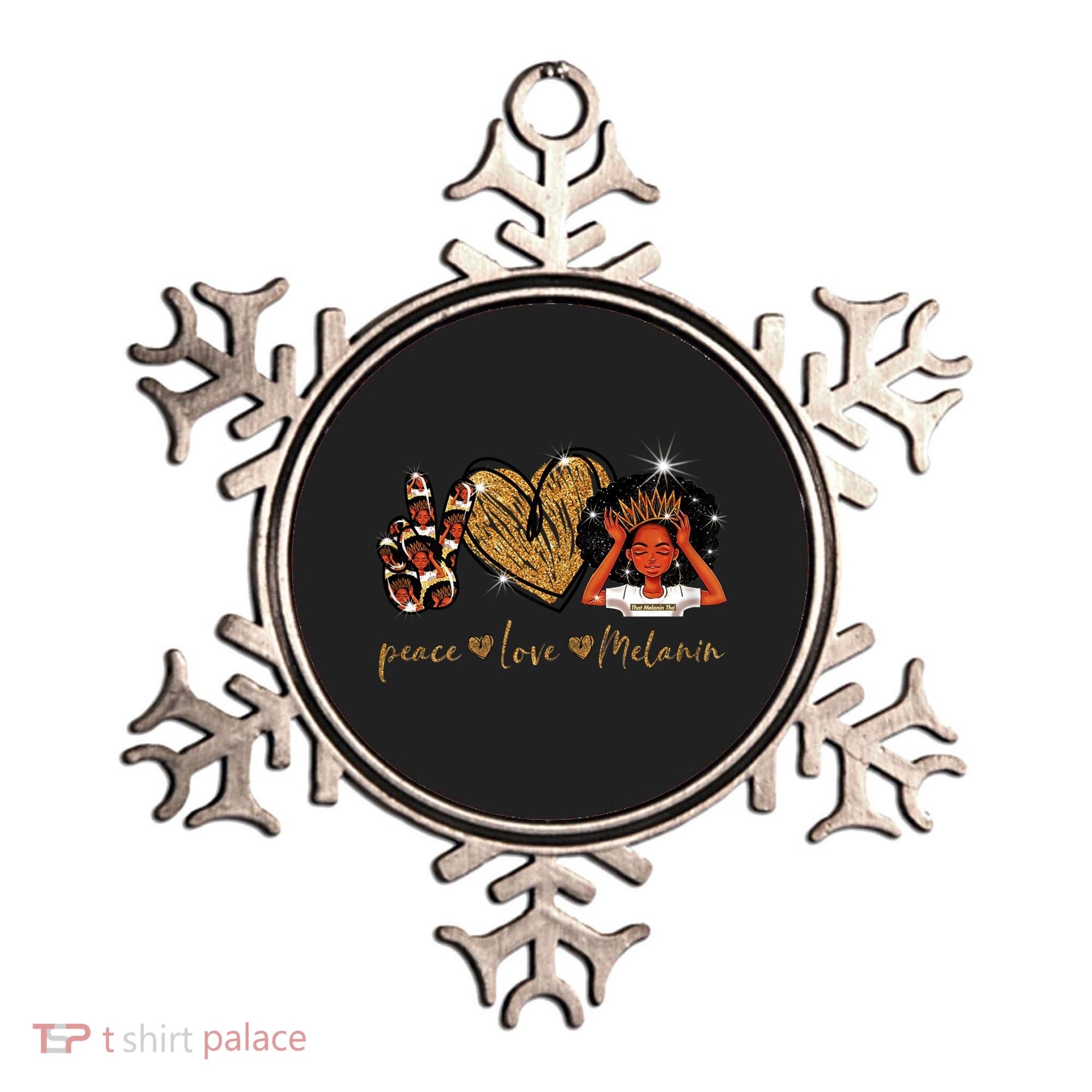 Love My Melanin Gift Black Owned Business Peace Love Melanin Gift Ornament