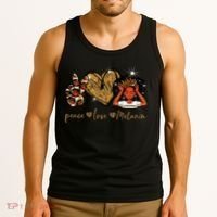 Love My Melanin Gift Black Owned Business Peace Love Melanin Gift Tank Top thumb 3