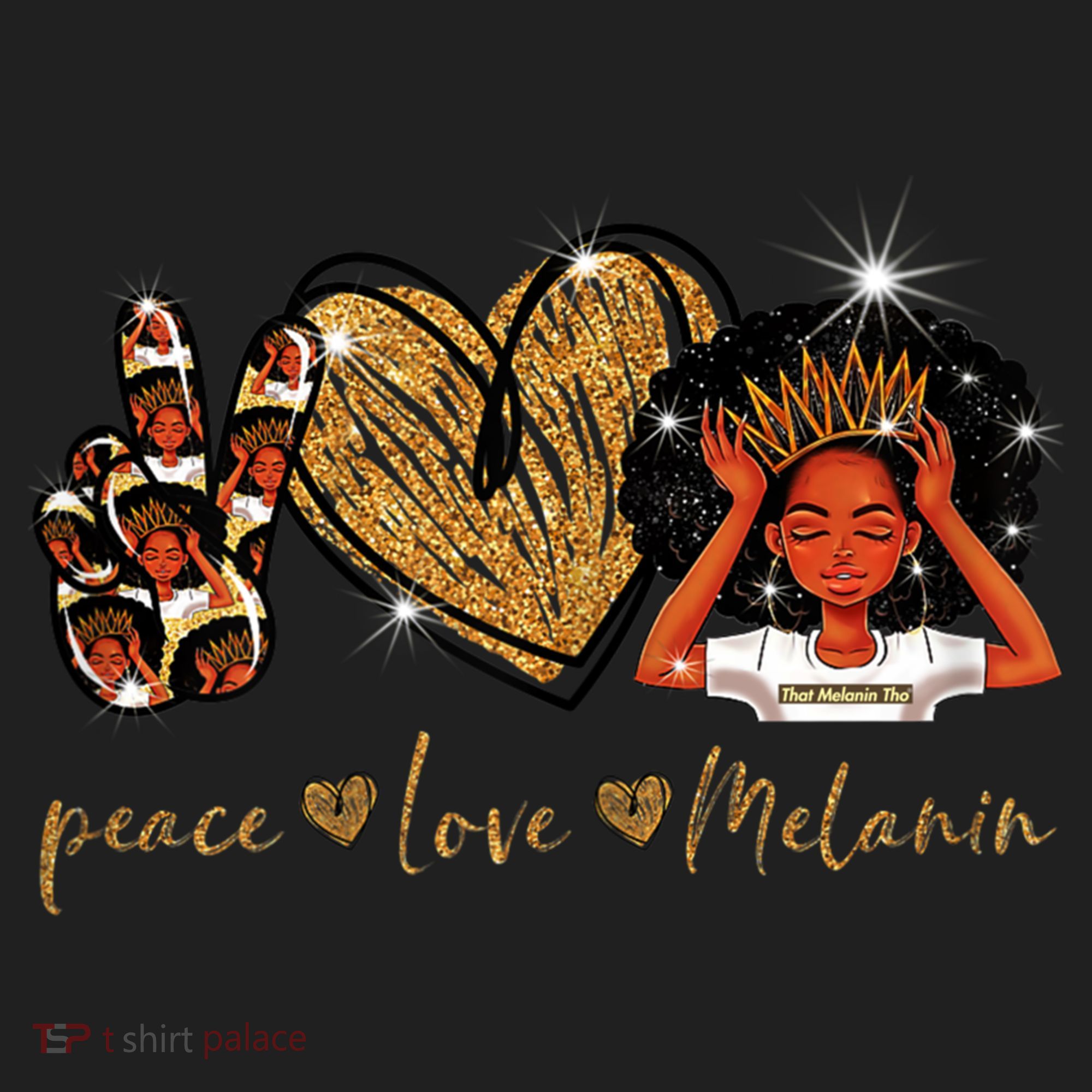 Love My Melanin Gift Black Owned Business Peace Love Melanin Gift Golf Towel