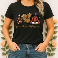 Love My Melanin Gift Black Owned Business Peace Love Melanin Gift Women's T-Shirt thumb 2