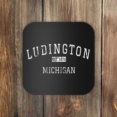 Ludington Michigan MI Vintage Coaster