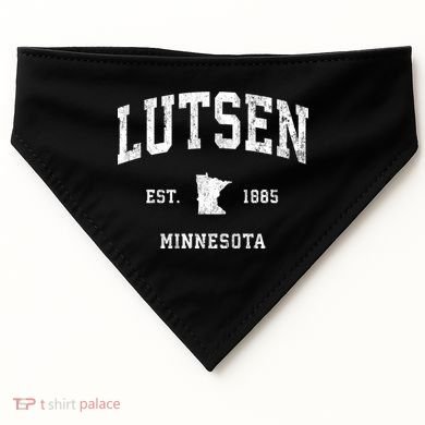 Lutsen Minnesota Mn Vintage Athletic USA-Made Doggie Bandana