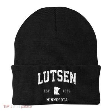 Lutsen Minnesota Mn Vintage Athletic Beanie