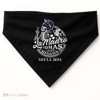 La Madre Mas Chingona Soy La Jefa Skeleton Lover USA-Made Doggie Bandana thumb 0