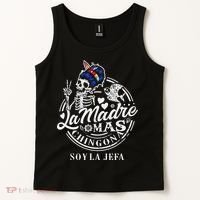 La Madre Mas Chingona Soy La Jefa Skeleton Lover Tank Top thumb 2