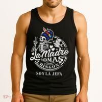 La Madre Mas Chingona Soy La Jefa Skeleton Lover Tank Top thumb 3