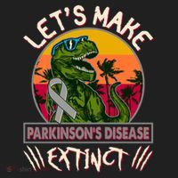 Let's Make Parkinson's Disease Extinct TRex Dinosaur Women's Sweatshirt thumb 2