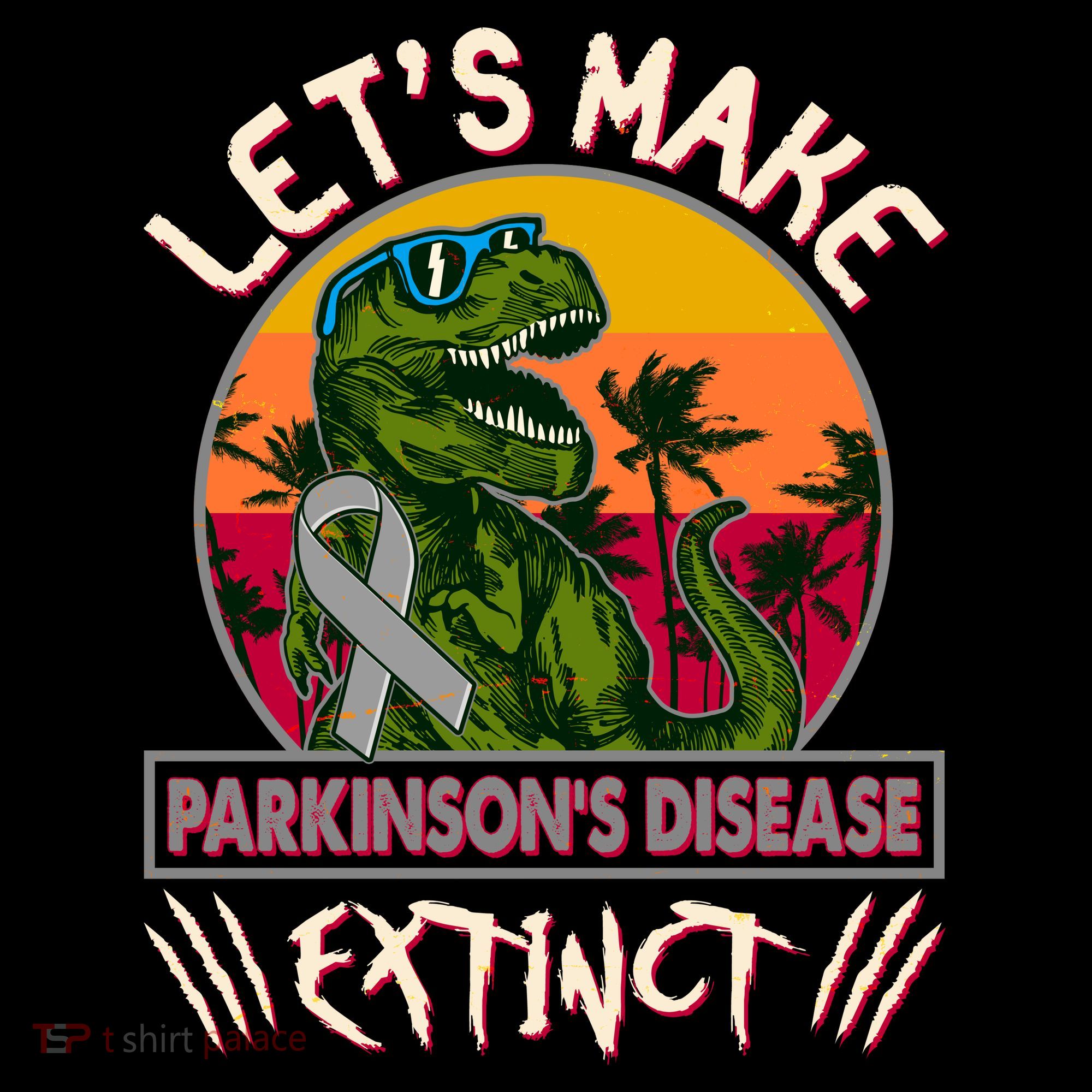 Let's Make Parkinson's Disease Extinct TRex Dinosaur Bucket Hat