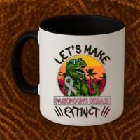 Let's Make Parkinson's Disease Extinct TRex Dinosaur Coffee Mug thumb 2