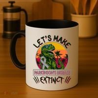 Let's Make Parkinson's Disease Extinct TRex Dinosaur Coffee Mug thumb 4