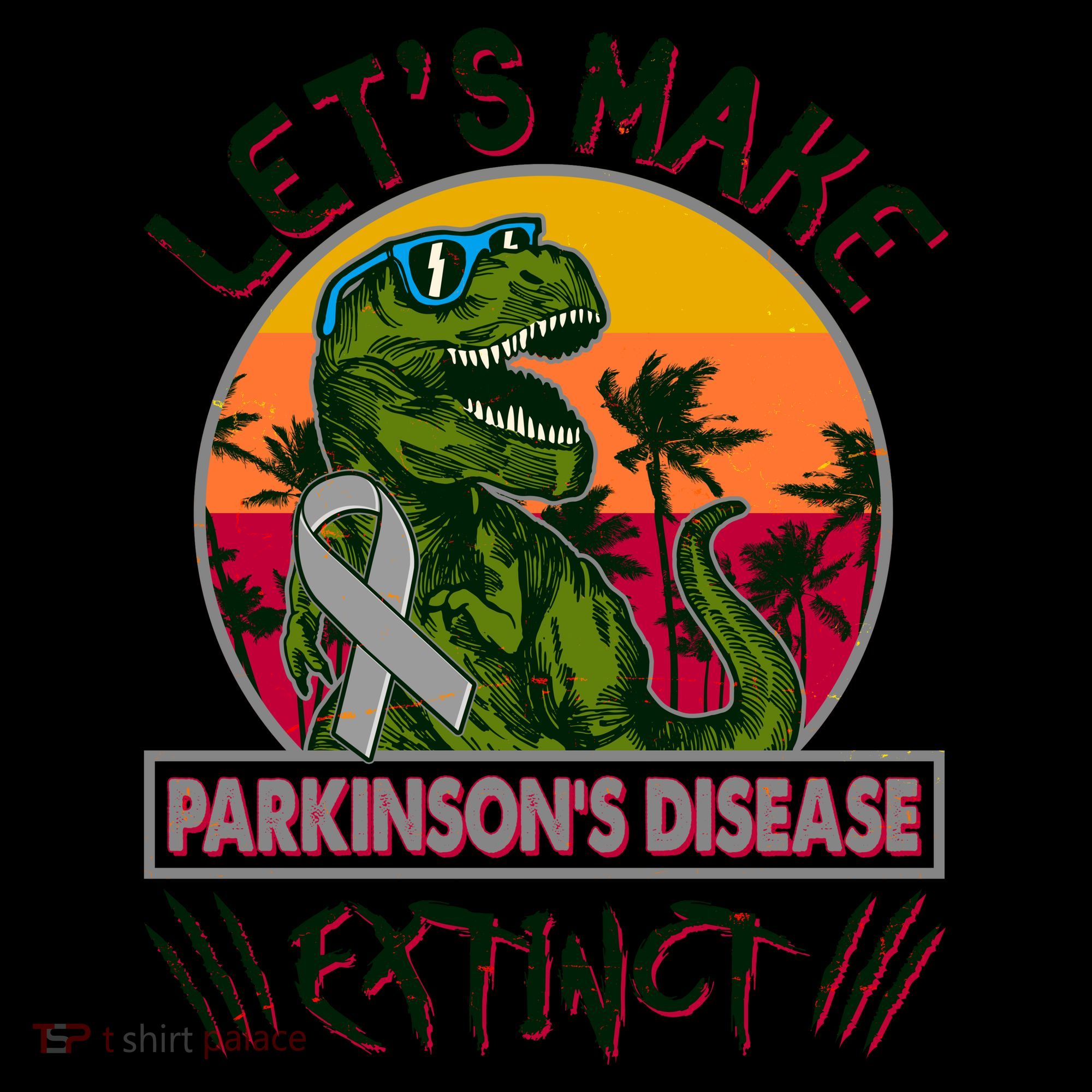 Let's Make Parkinson's Disease Extinct TRex Dinosaur Coffee Mug