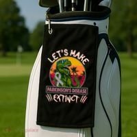Let's Make Parkinson's Disease Extinct TRex Dinosaur Golf Towel thumb 2