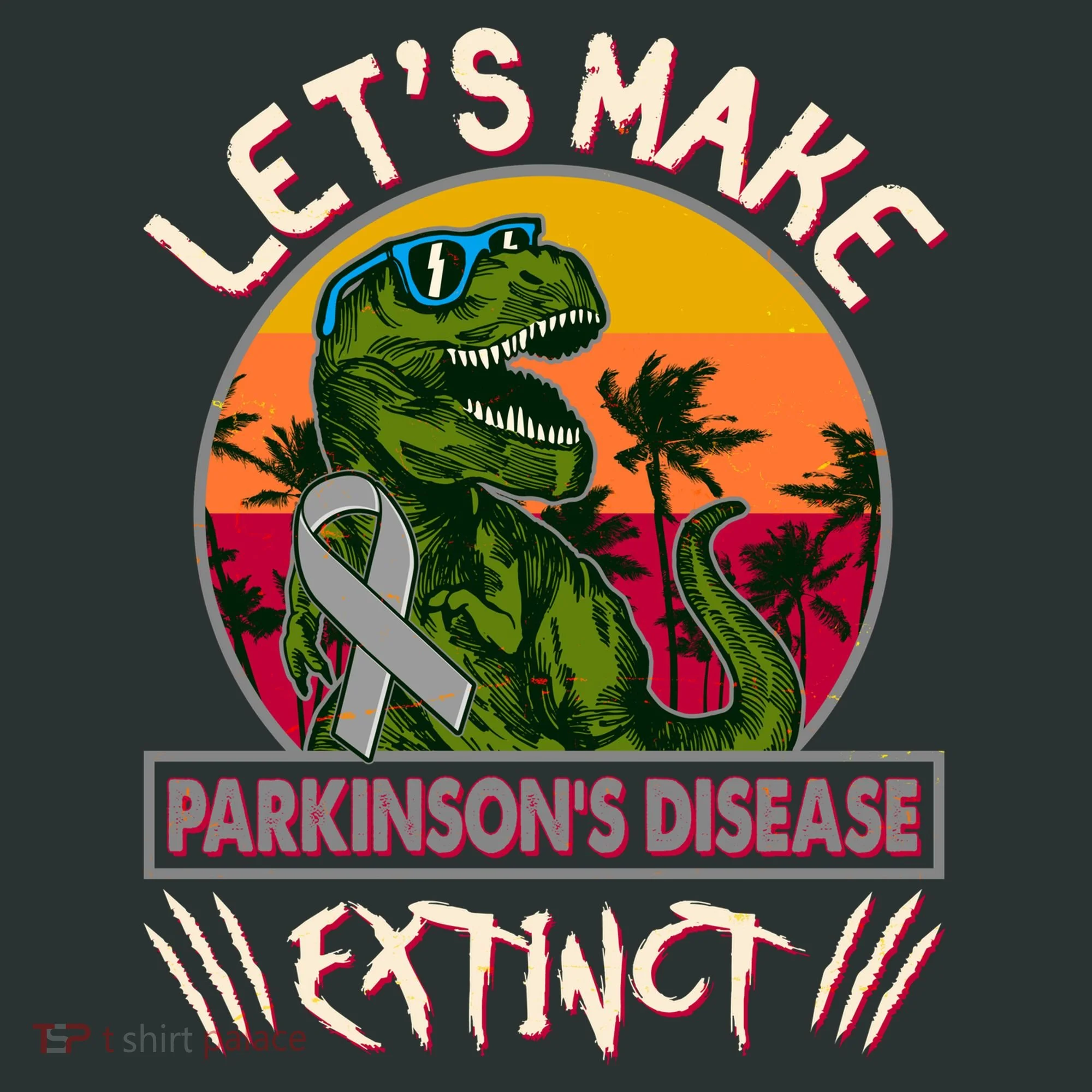 Let's Make Parkinson's Disease Extinct TRex Dinosaur Hoodie