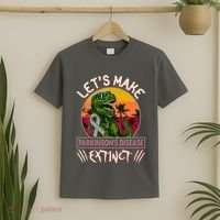Let's Make Parkinson's Disease Extinct TRex Dinosaur T-Shirt thumb 2
