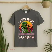 Let's Make Parkinson's Disease Extinct TRex Dinosaur T-Shirt thumb 2