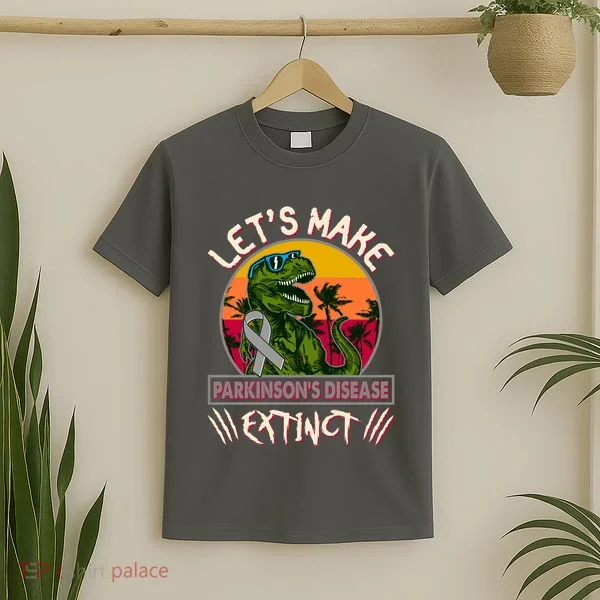 Let's Make Parkinson's Disease Extinct TRex Dinosaur T-Shirt
