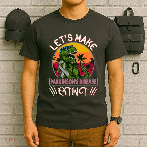 Let's Make Parkinson's Disease Extinct TRex Dinosaur T-Shirt