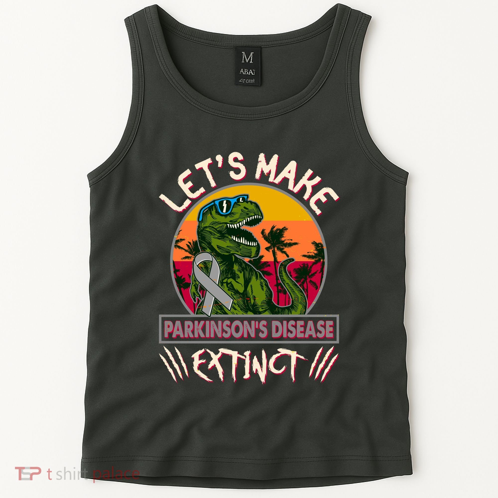 Let's Make Parkinson's Disease Extinct TRex Dinosaur Tank Top