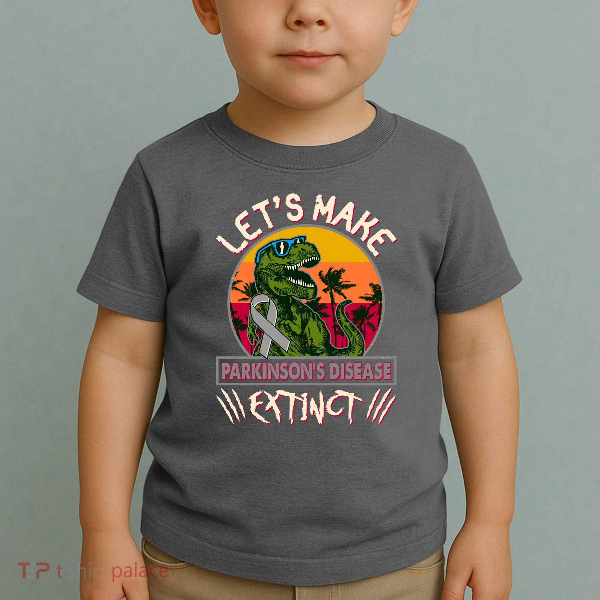 Let's Make Parkinson's Disease Extinct TRex Dinosaur Toddler T-Shirt