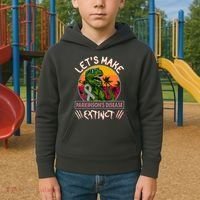 Let's Make Parkinson's Disease Extinct TRex Dinosaur Kids Hoodie thumb 2
