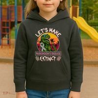 Let's Make Parkinson's Disease Extinct TRex Dinosaur Kids Hoodie thumb 3