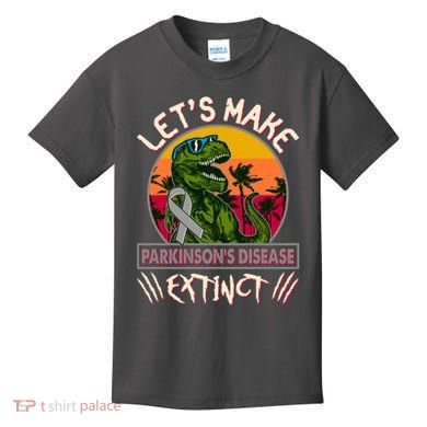 Let's Make Parkinson's Disease Extinct TRex Dinosaur Kids T-Shirt