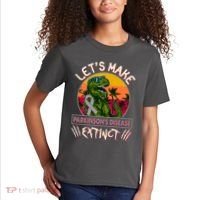 Let's Make Parkinson's Disease Extinct TRex Dinosaur Kids T-Shirt thumb 2