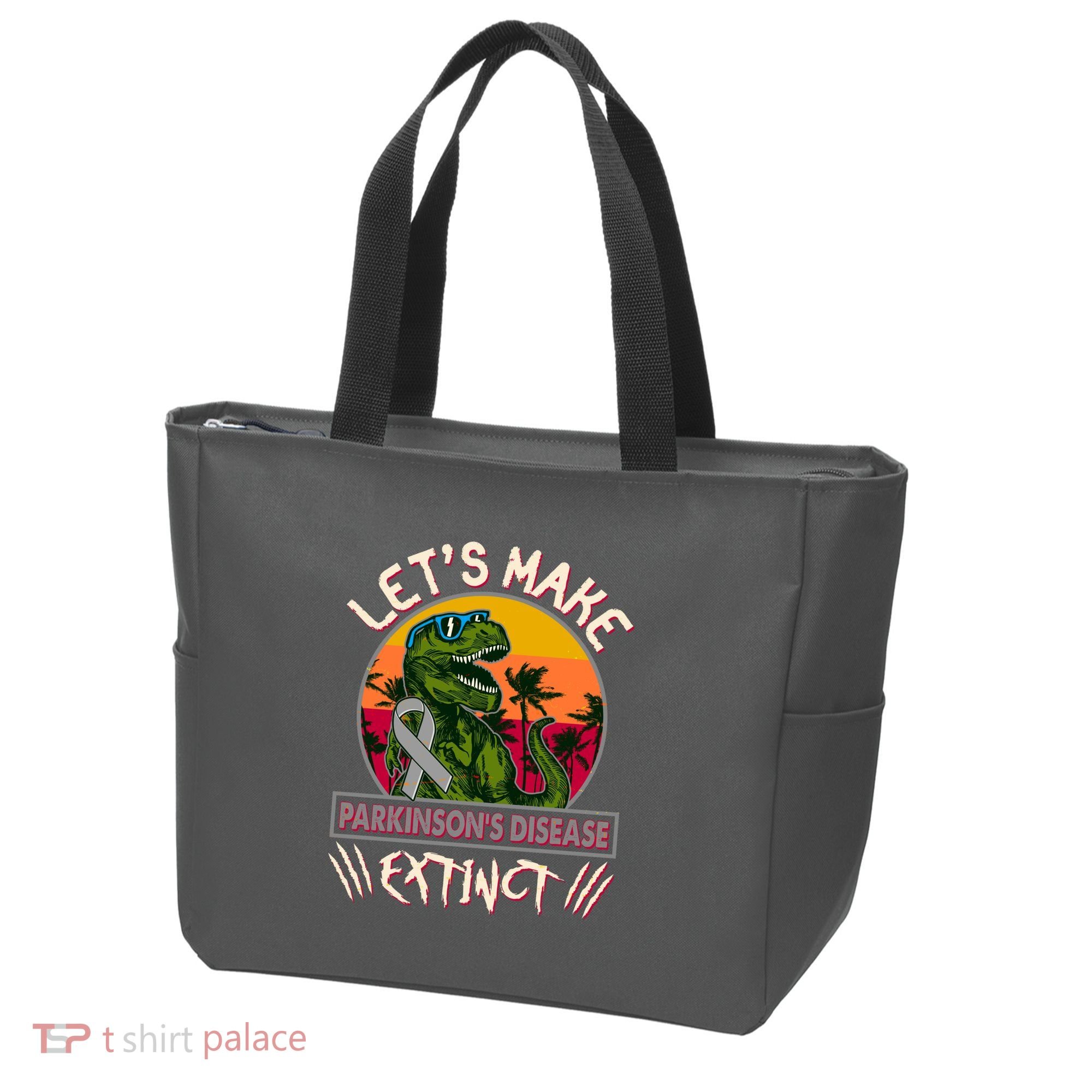 Let's Make Parkinson's Disease Extinct TRex Dinosaur Tote Bag