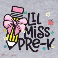 Little Miss Pre K Pencil Bow First Day Of School Women's Sweatshirt thumb 2