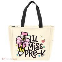 Little Miss Pre K Pencil Bow First Day Of School Tote Bag thumb 0