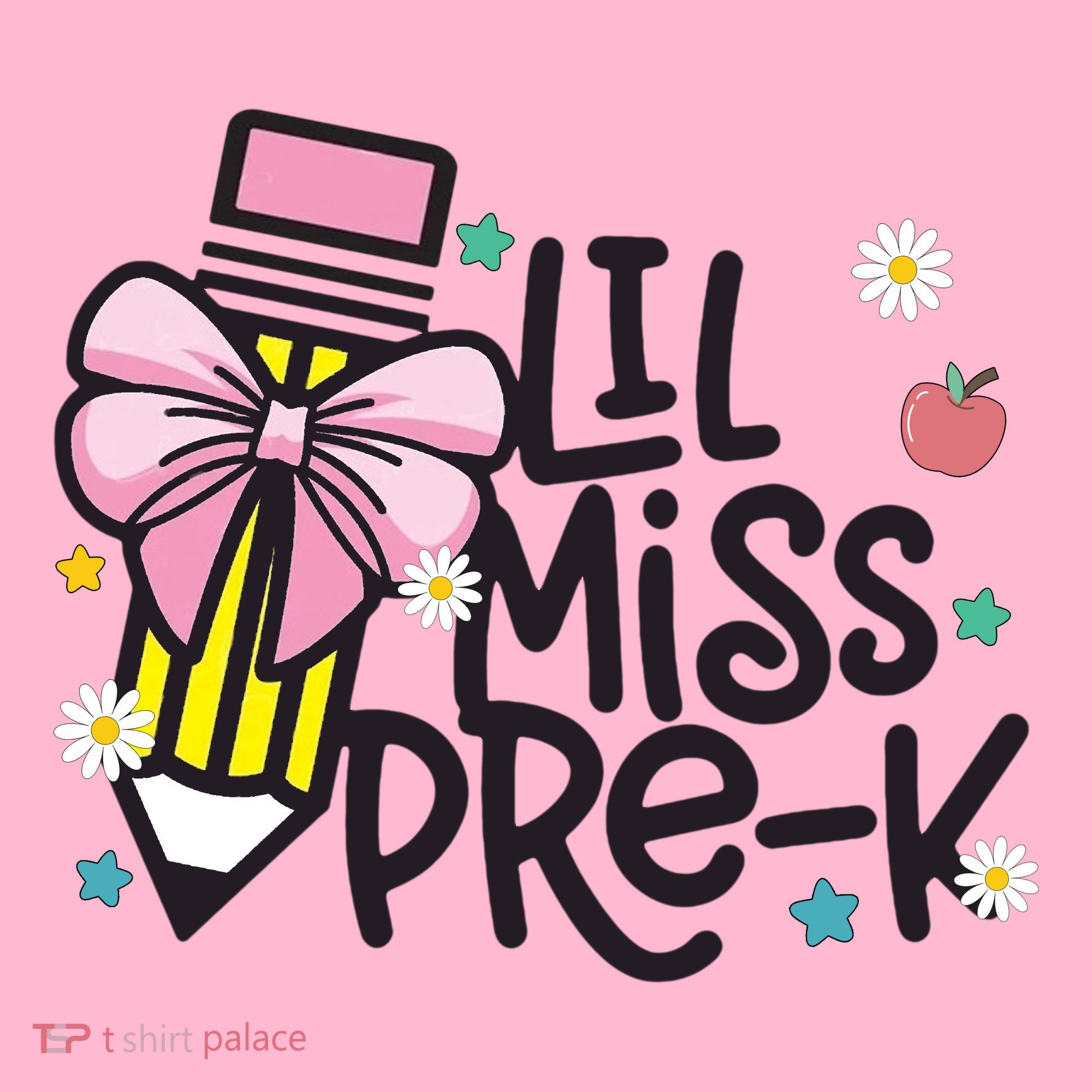 Little Miss Pre K Pencil Bow First Day Of School Coaster