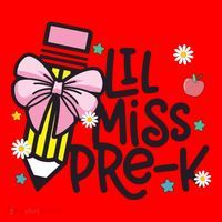 Little Miss Pre K Pencil Bow First Day Of School Santa Hat thumb 1