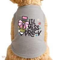 Little Miss Pre K Pencil Bow First Day Of School Doggie Tank thumb 0