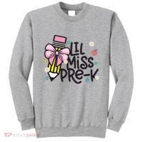 Little Miss Pre K Pencil Bow First Day Of School Sweatshirt thumb 0