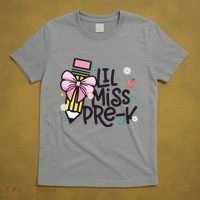 Little Miss Pre K Pencil Bow First Day Of School T-Shirt thumb 5