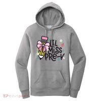 Little Miss Pre K Pencil Bow First Day Of School Women's Hoodie thumb 0